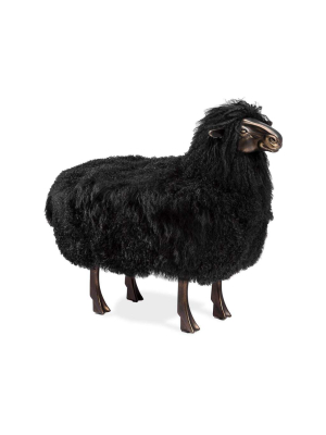 Interlude Home Leon Sheep Sculpture In Black