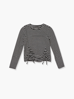 Girls Striped Self-tie Top (kids)