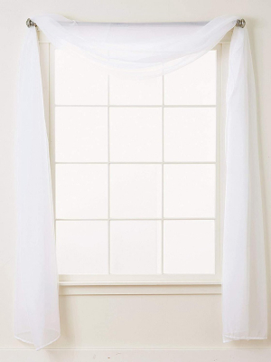 Elegant Comfort Set Of 2 Window Curtains Sheer Panel With 2" Rod Pocket 60"w X 84" White