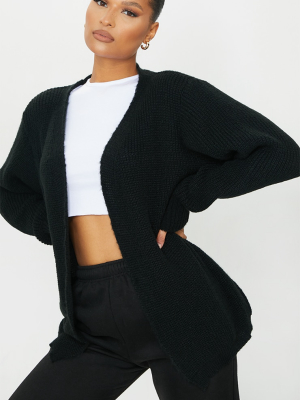 Black Super Soft Cosy Knitted Slouchy Cardigan