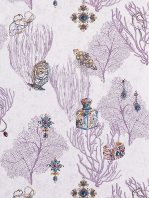 Coralino Wallpaper In Purple From The Deya Collection By Matthew Williamson