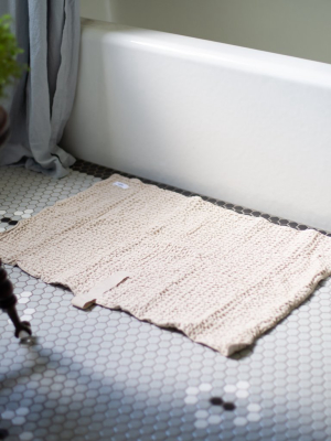 Natural Big Waffle Bath Mat