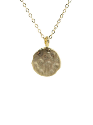 Hammered Disc Pendant Necklace