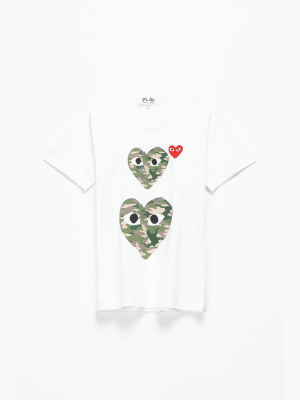 Women's Double Camo Heart T-shirt