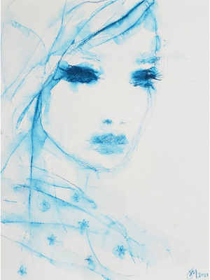 Jorunn Mulen Original Painting - Blue Lady 10