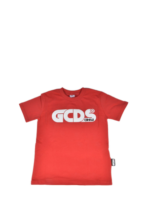 Gcds Kids Logo Print Crewneck T-shirt