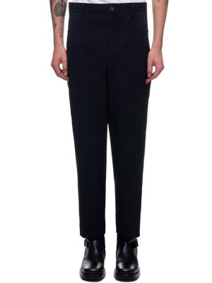 Waffle Mesh Tapered Trousers (p-110-b-black)