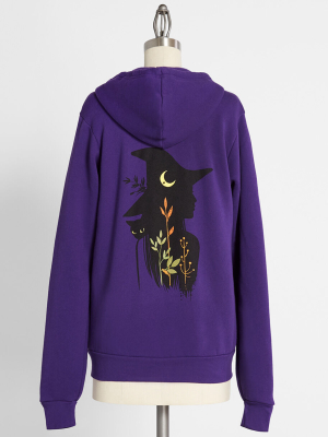 Witchy Silhouette Zip-up Hoodie