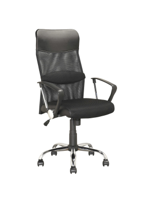 Workspace Executive Office Chair Leatherette And Mesh Black - Corliving