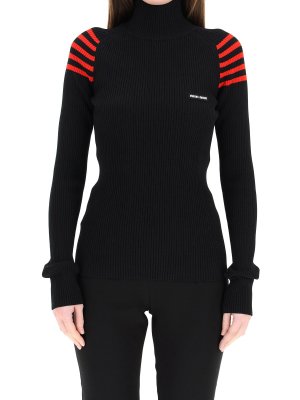 Miu Miu High Neck Ribbed Jumper