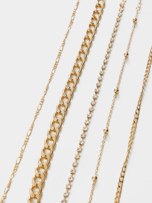 Gold Chain Multi Pack Bracelets