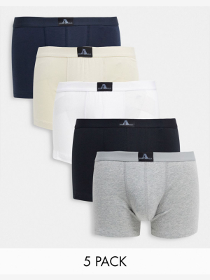 Asos Design 5-pack Two Mile Boxer Briefs