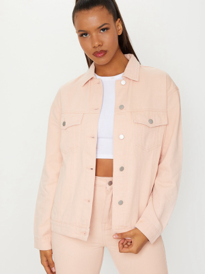 Baby Pink Oversized Denim Jacket