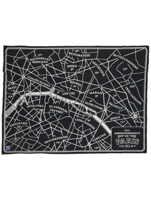 Paris Map Wool Throw
