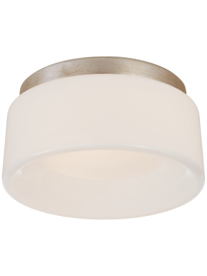 Halo 5.5" Solitaire Flush Mount In Various Colors With White Glass