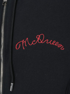 Alexander Mcqueen Logo Embroidered Hooded Jacket