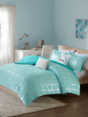 Arielle Metallic Printed Comforter Set