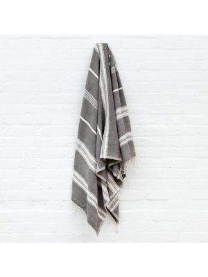 Aden Bath Towel - Gray + Natural