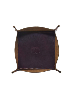 Mahogany Leather Tray