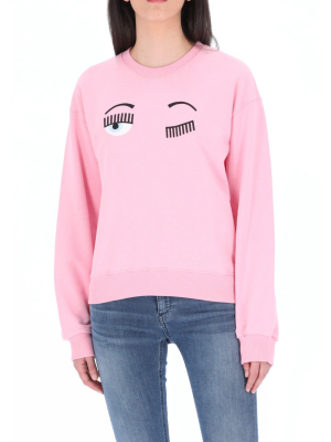 Chiara Ferragni Flirting Eye Embroidered Sweatshirt