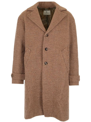 Etro Chevron Single Breasted Coat