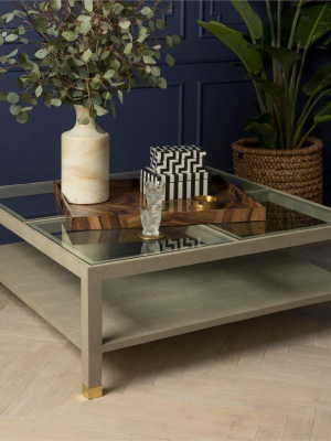 Lafeu Square Coffee Table Sand Faux Shagreen