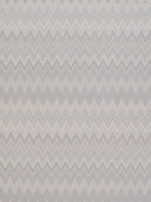 Zig Zag Multicolore Wallpaper In Silvery, Grey, And Cream By Missoni Home For York Wallcoverings