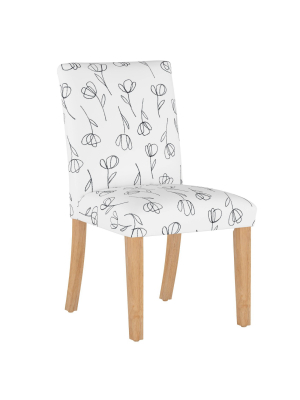 Dining Chair Contoured Tulips White - Cloth & Company