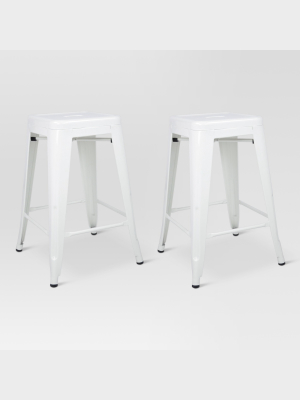 Set Of 2 Carlisle 24" Metal Counter Height Barstool White - Threshold™