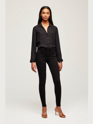 Marguerite High Rise Skinny Jean In Noir