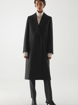 Wool-mix Oversized Lapel Long Coat