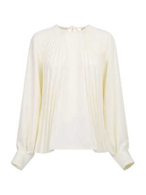 Msgm Pleated Round-neck Blouse