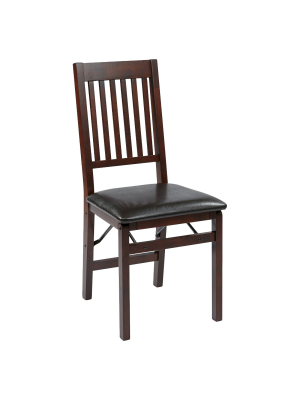 Set Of 2 Hacienda Folding Faux Leather Dining Chair Brown - Osp Home Furnishings