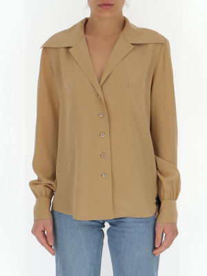 Saint Laurent Open-collar Blouse