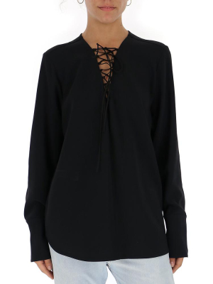 Stella Mccartney V-neck Lace Up Blouse