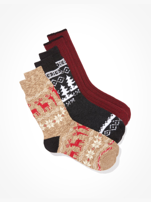 Aeo Holiday Boot Socks 3-pack