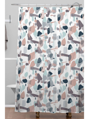 Lisa Argyropoulos Terrazzo Dance Shower Curtain Brown - Deny Designs