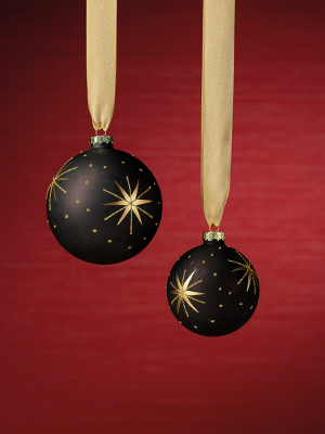 Gold & Black Star Design Ornament