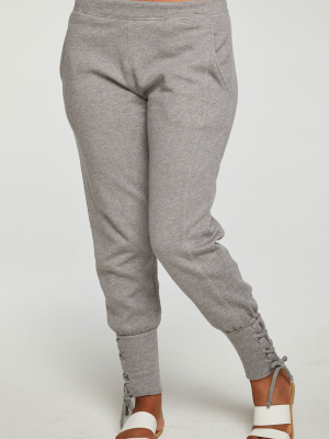 Cashmere Fleece Lace Up Cuffed Jogger