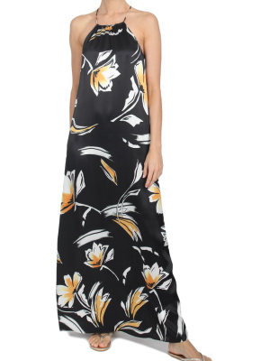 Printed Racer Back Long Dress