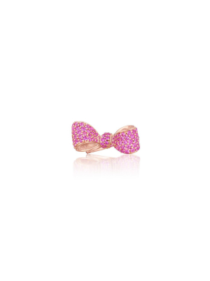 Bow Pink Sapphire Ring - Small