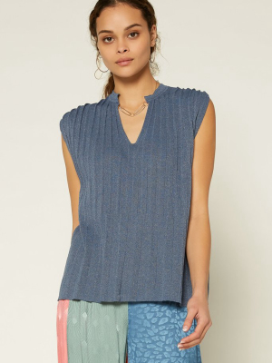 Pleated Knit Tank Top