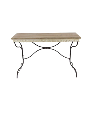 Distressed Console Table Brown - Olivia & May