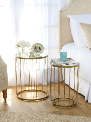 Nesting Tables Gold Mirrored - Homepop