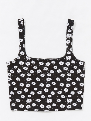 Daisy Print Crop Top