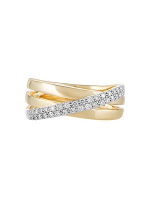 Effy Duo 14k White And Yellow Gold Diamond Ring, 0.24 Tcw