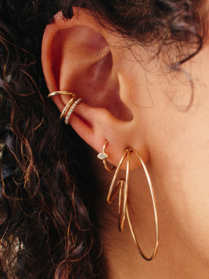 14k Triple Wire Large Hoops