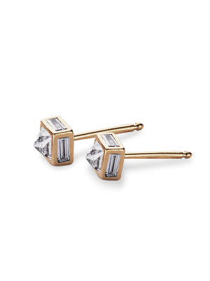 Diamond Capstone Stud Earrings