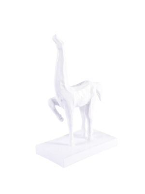 White Horse Hoof Up Sculpture In Two Sizes