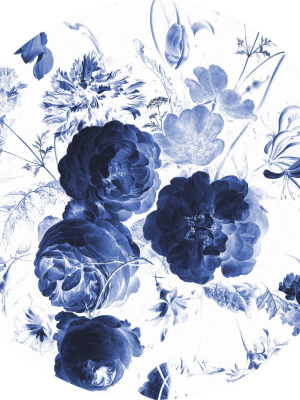 Royal Blue Flowers 001 Wallpaper Circle By Kek Amsterdam